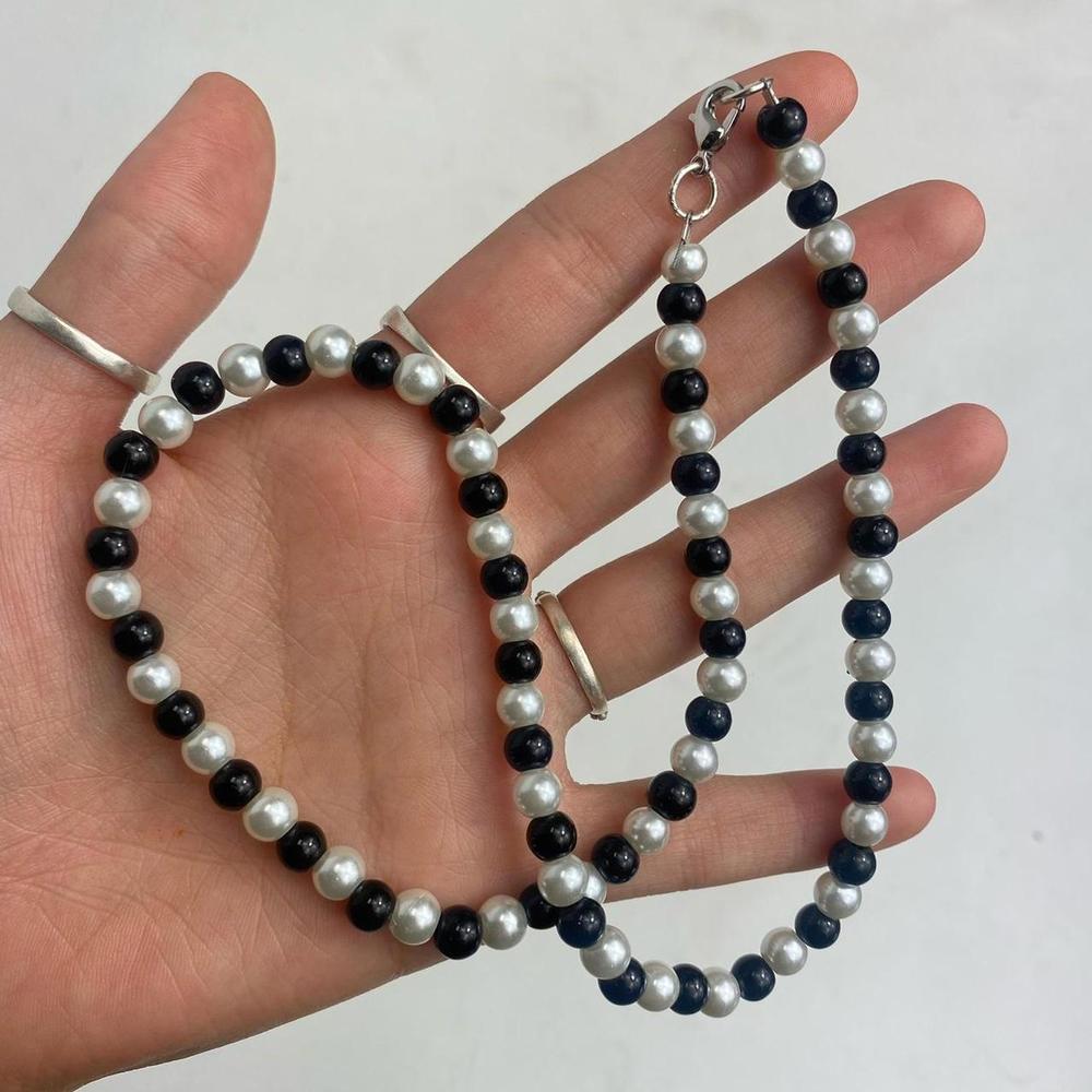 Handmade White And Black Pearl